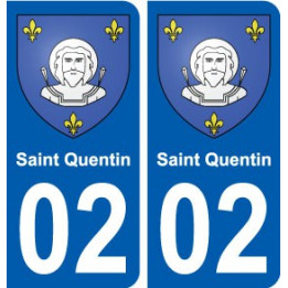 02  Saint-Quentin ville autocollant plaque sticker