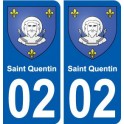 02  Saint-Quentin ville autocollant plaque sticker