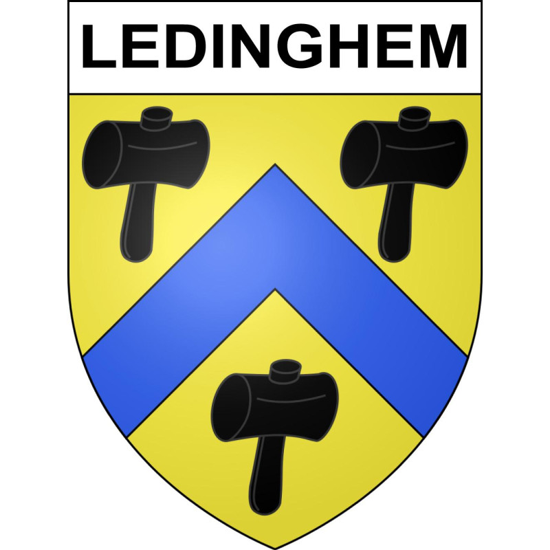 Ledinghem Sticker wappen, gelsenkirchen, augsburg, klebender aufkleber