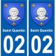 02  Saint-Quentin ville autocollant plaque sticker