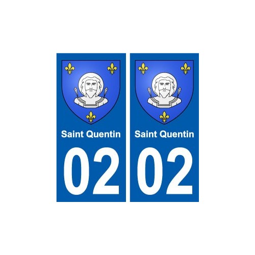 02  Saint-Quentin ville autocollant plaque sticker