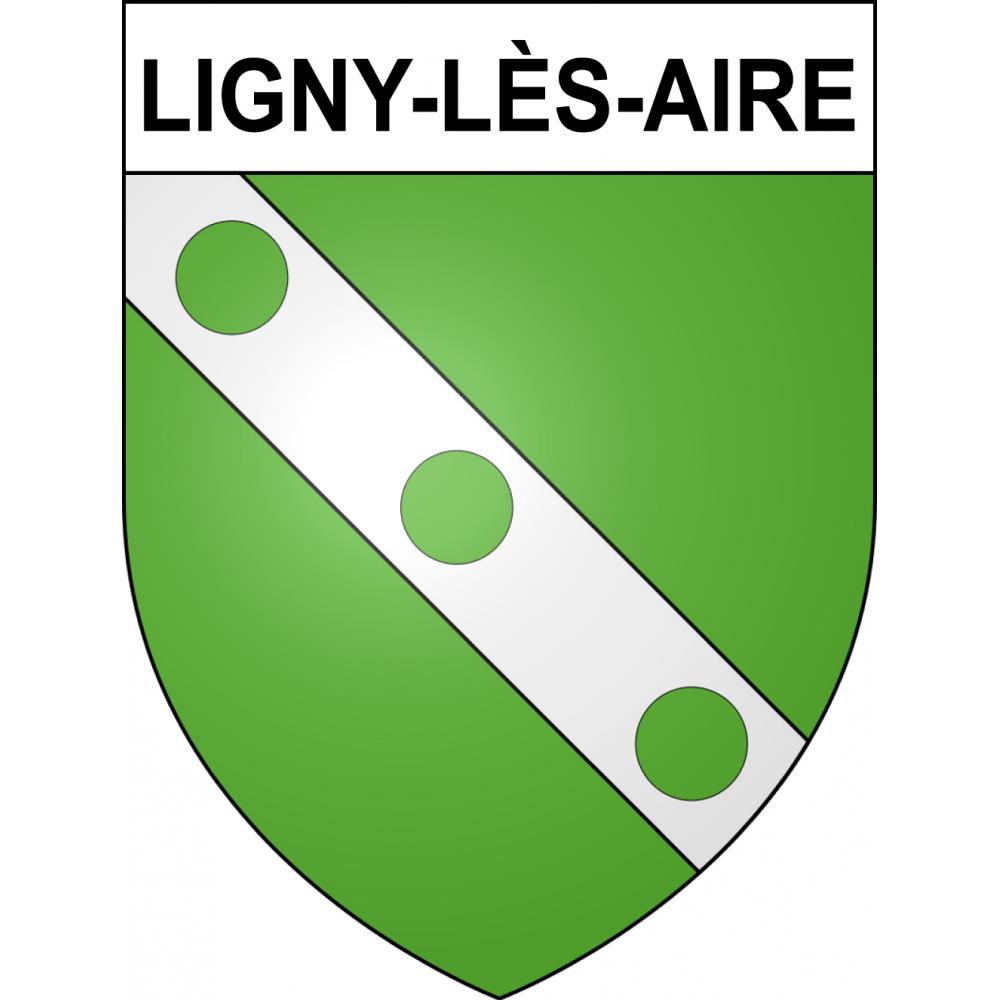 Ligny-lès-Aire 62 ville sticker blason écusson autocollant adhésif