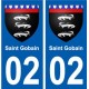02 Saint-Gobain ville autocollant plaque sticker