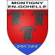 Pegatinas escudo de armas de Montigny-en-Gohelle adhesivo de la etiqueta engomada