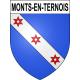 Pegatinas escudo de armas de Monts-en-Ternois adhesivo de la etiqueta engomada