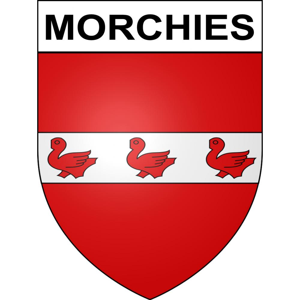 Pegatinas escudo de armas de Morchies adhesivo de la etiqueta engomada