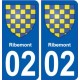 02 Ribemont ville autocollant plaque sticker