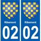 02 Ribemont ville autocollant plaque sticker