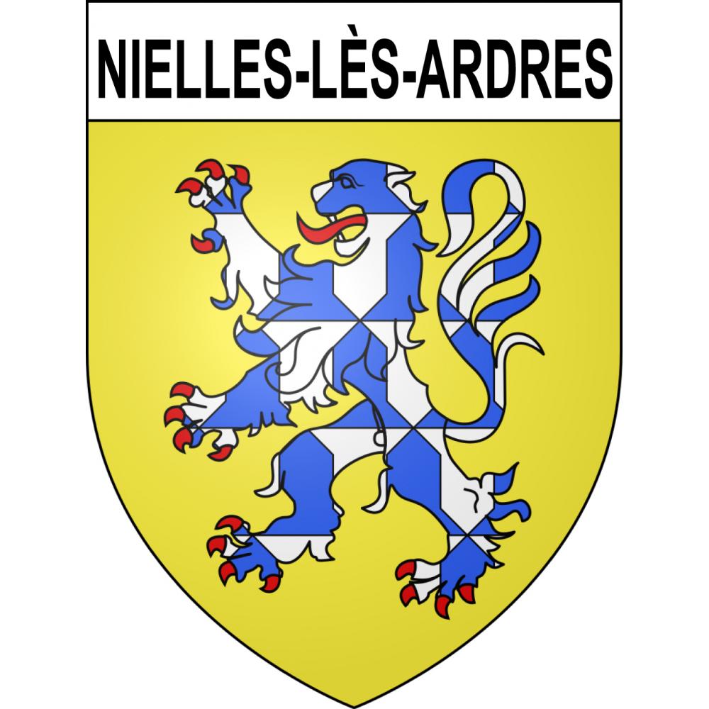 Pegatinas escudo de armas de Nielles-lès-Ardres adhesivo de la etiqueta engomada