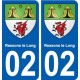 02 Ressons-le-Long ville autocollant plaque sticker