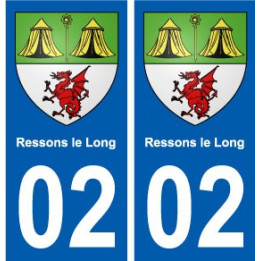 02 Ressons-le-Long ville autocollant plaque sticker
