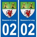 02 Ressons-le-Long ville autocollant plaque sticker