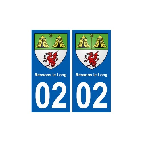 02 Ressons-le-Long ville autocollant plaque sticker
