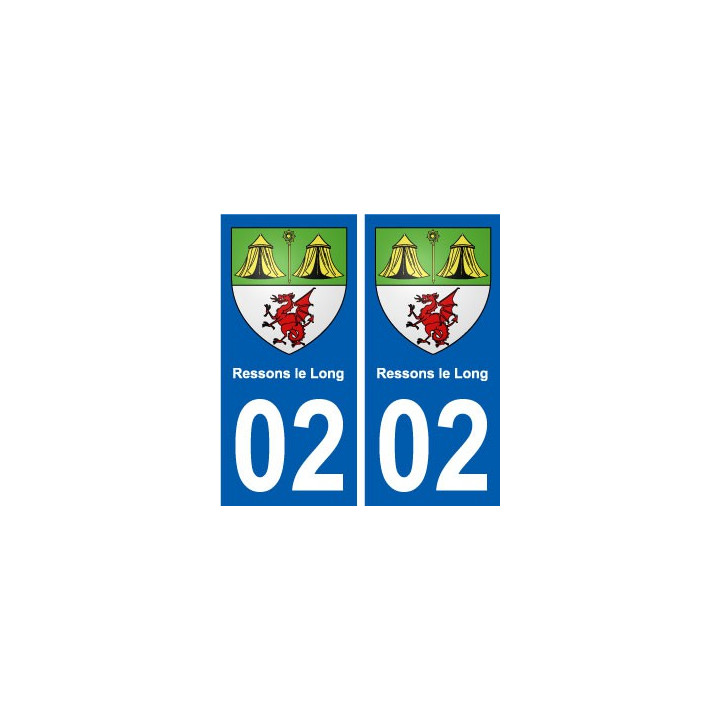 02 Ressons-le-Long ville autocollant plaque sticker