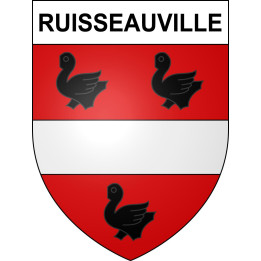 Pegatinas escudo de armas de Ruisseauville adhesivo de la etiqueta engomada