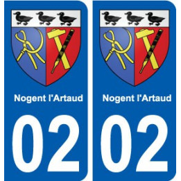 02 Nogent-l'Artaud ville autocollant plaque sticker