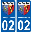 02 Nogent-l'Artaud ville autocollant plaque sticker