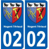 02 Nogent-l'Artaud ville autocollant plaque sticker