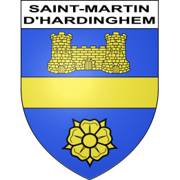 Pegatinas escudo de armas de Saint-Martin-d'Hardinghem adhesivo de la etiqueta engomada