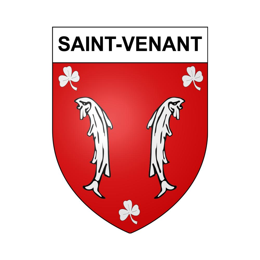 Pegatinas escudo de armas de Saint-Venant adhesivo de la etiqueta engomada