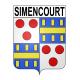 Pegatinas escudo de armas de Simencourt adhesivo de la etiqueta engomada