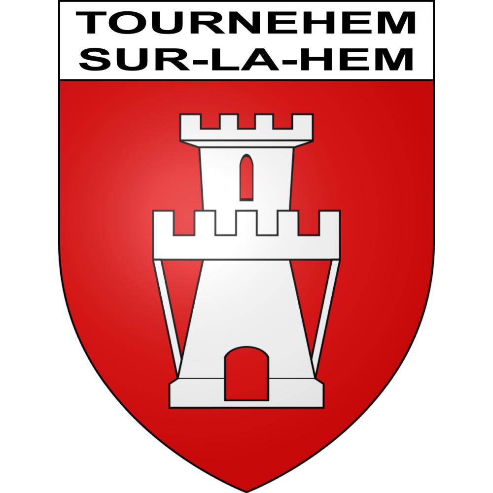 Pegatinas escudo de armas de Tournehem-sur-la-Hem adhesivo de la etiqueta engomada