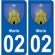 02 Marle ville autocollant plaque sticker