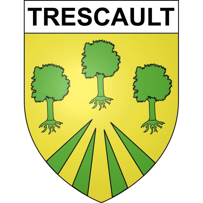 Pegatinas escudo de armas de Trescault adhesivo de la etiqueta engomada