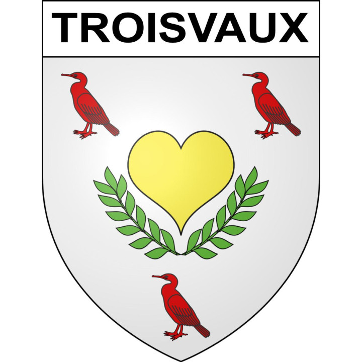 Pegatinas escudo de armas de Troisvaux adhesivo de la etiqueta engomada
