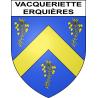 Pegatinas escudo de armas de Vacqueriette-Erquières adhesivo de la etiqueta engomada