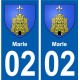 02 Marle ville autocollant plaque sticker