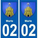 02 Marle ville autocollant plaque sticker