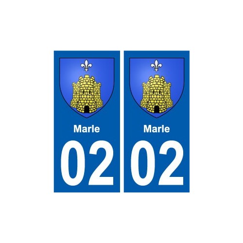 02 Marle ville autocollant plaque sticker