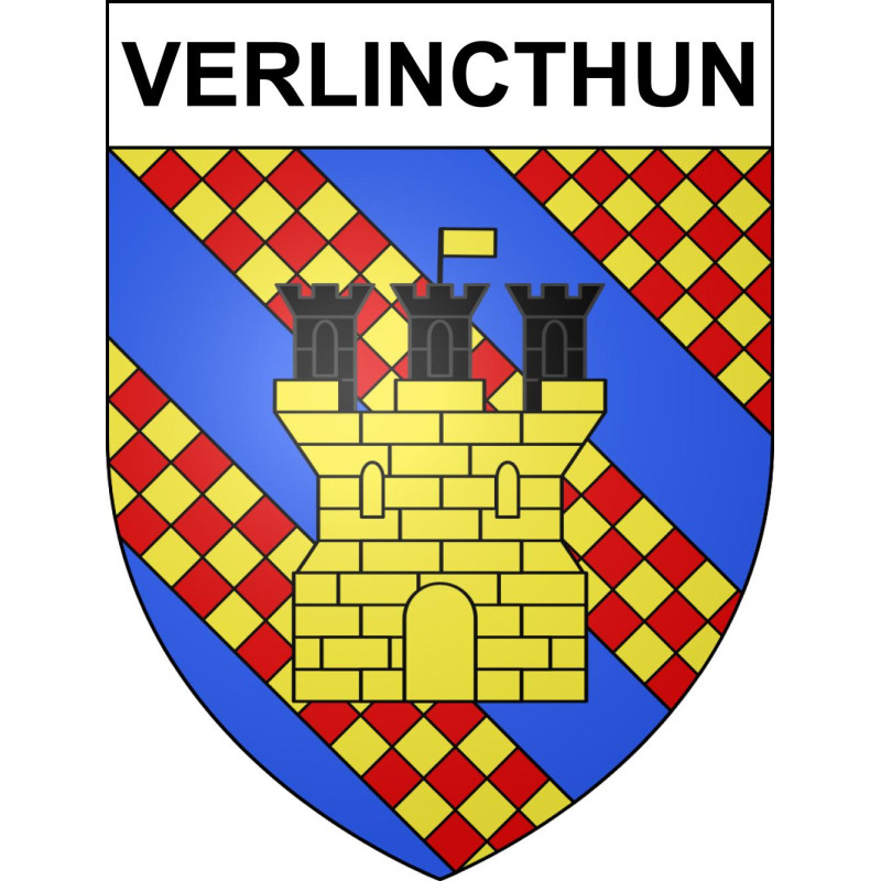 Pegatinas escudo de armas de Verlincthun adhesivo de la etiqueta engomada