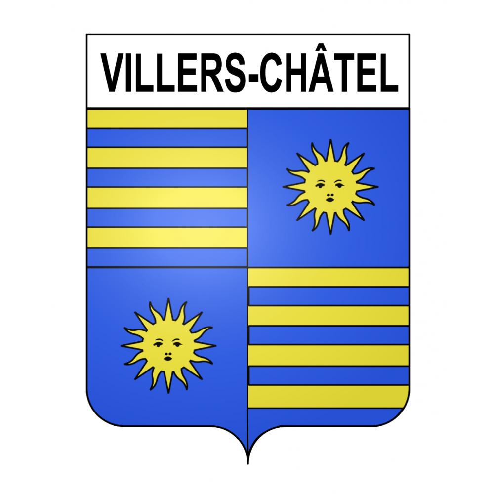 Pegatinas escudo de armas de Villers-Châtel adhesivo de la etiqueta engomada