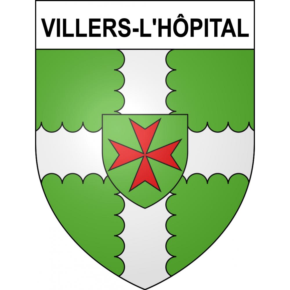 Pegatinas escudo de armas de Villers-l'Hôpital adhesivo de la etiqueta engomada