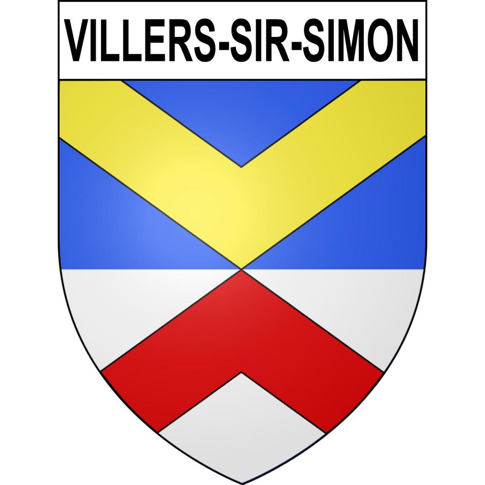 Pegatinas escudo de armas de Villers-Sir-Simon adhesivo de la etiqueta engomada