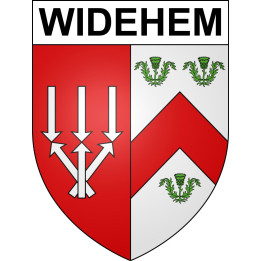 Pegatinas escudo de armas de Widehem adhesivo de la etiqueta engomada