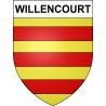Pegatinas escudo de armas de Willencourt adhesivo de la etiqueta engomada