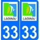 64 Pau logo sticker plate registration city