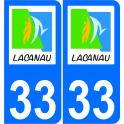 33 Lacanau logo autocollant plaque immatriculation auto ville sticker
