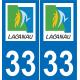 64 Pau logo sticker plate registration city