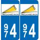 974 La Réunion logo autocollant plaque immatriculation auto ville sticker 963