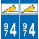 974 La Réunion logo autocollant plaque immatriculation auto ville sticker 963