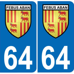 64 Febus Aban Foix Bearn autocollant plaque immatriculation auto ville sticker987