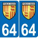 64 Pau sticker plate registration city