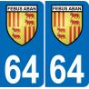 64 Pau placa etiqueta de registro de la ciudad