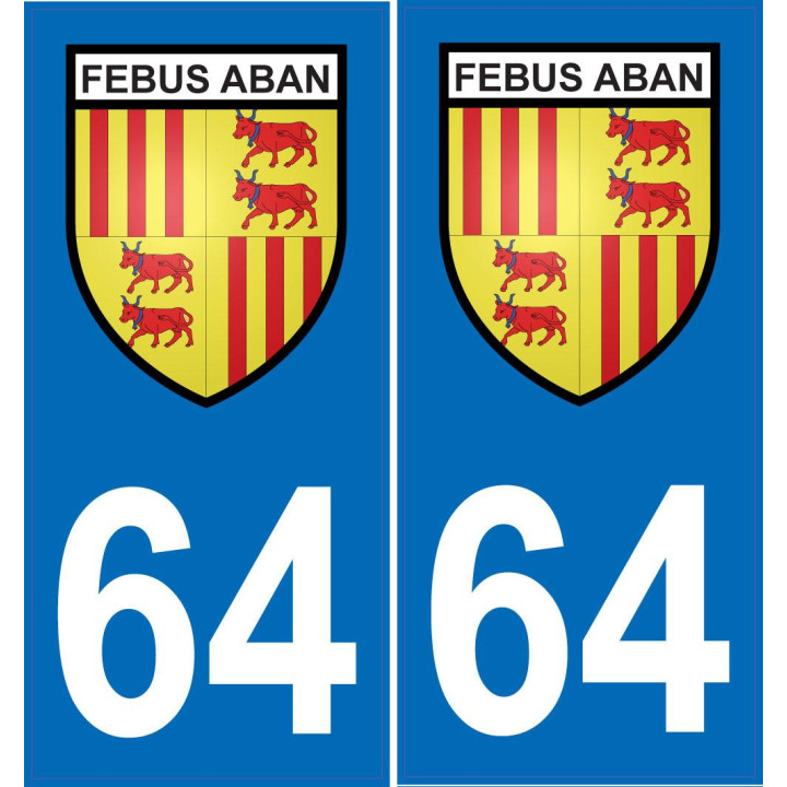 64 Pau sticker plate registration city