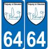 64 Pau placa etiqueta de registro de la ciudad