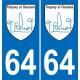 64 Pau sticker plate registration city